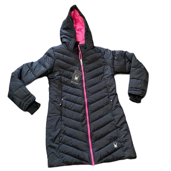 Spyder -  Girls’ Long Quilted Puffer Jacket - Picture 2 of 7